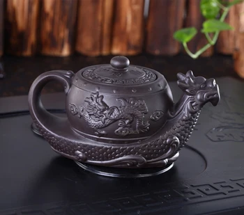 Горячие Продажи Китайский Исинский Фиолетовый Глиняный Чайник, традиционный Чайник С Драконом Большой Емкости Ручной Работы Глиняный Чайный Набор Чайник Кунг-Фу Чайник