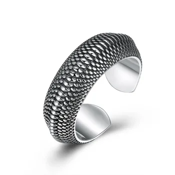 Мужское кольцо с 3D чешуей дракона из стерлингового серебра S925 пробы, винтажное мужское кольцо из тайского серебра