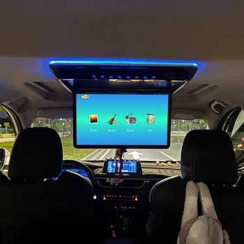 14-дюймовый автомобильный монитор Smart Digital TV Потолочный дисплей, установленный на крыше автомобиля, автомобильный мультимедийный видеоплеер MP5 с зеркальной связью FM HDMI