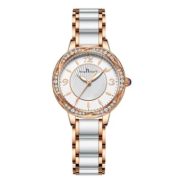 Новые модные простые часы с пряжкой-бабочкой, керамические часы, женские светящиеся водонепроницаемые