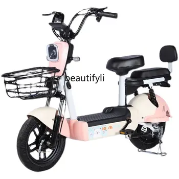 Электрический велосипед zq Для взрослых Мужчин и женщин с маленьким аккумулятором, Прогулочный электромобиль для девочек, Маленький Электрический Ослик