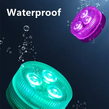 3 светодиодных фонаря для дайвинга Подводный фонарь с ИК-пультом дистанционного управления IP68 Водонепроницаемый подводный фонарь Плавающий светильник для бассейна Садовые фонари
