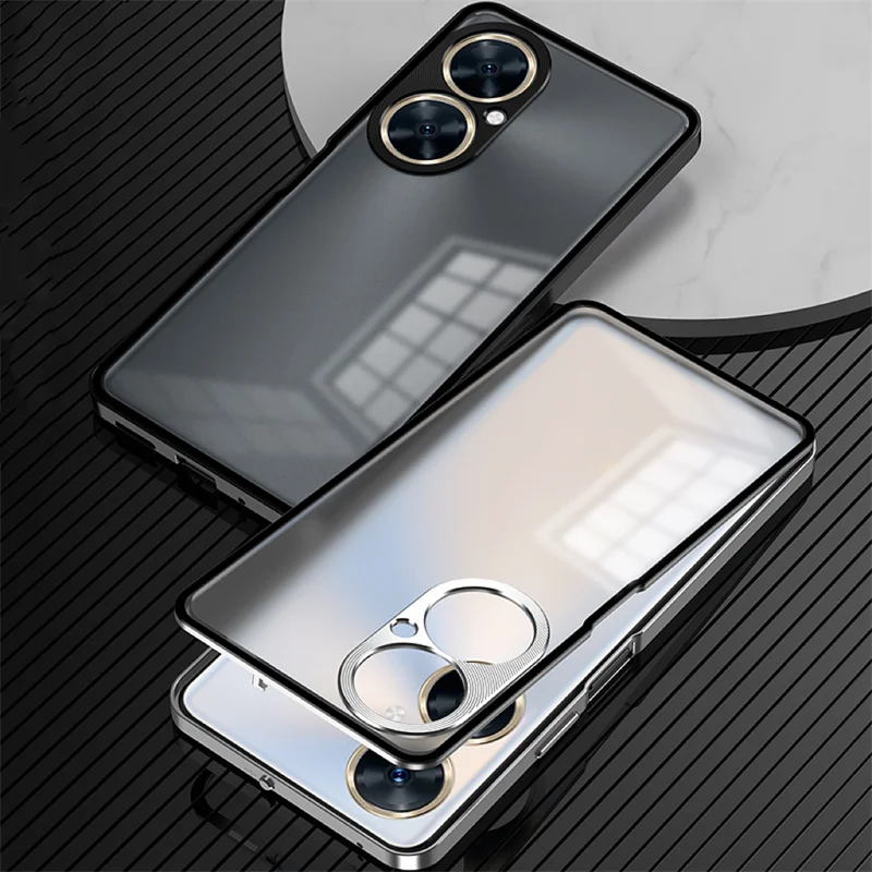 Чехол для OnePlus Nord CE 3 Lite N30 5G, роскошный металлический каркас из алюминиевого сплава, бампер, закаленное стекло, защита камеры, чехол для телефона1