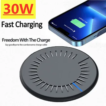 Беспроводная Зарядная Станция Мощностью 30 Вт USB C Fast Charging Pad Quick Charge QC 3.0 Для iPhone 14 13 12 11 XS XR X 8 Samsung S22 S21 S20